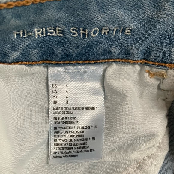 America Eagle High Rise Shortie Jean Shorts - Picture 5 of 9